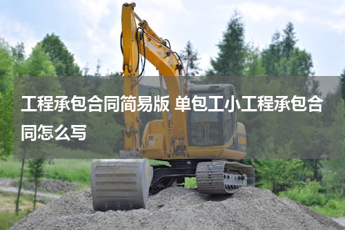 工程承包合同简易版 单包工小工程承包合同怎么写