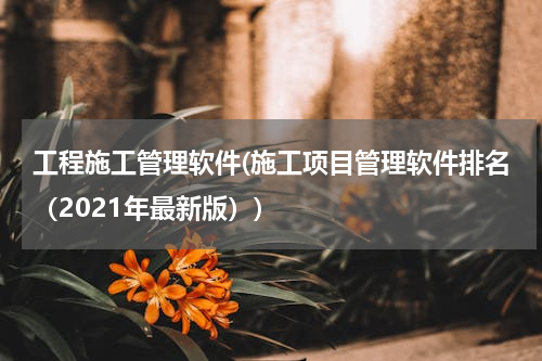 工程施工管理软件(施工项目管理软件排名（2021年最新版）)