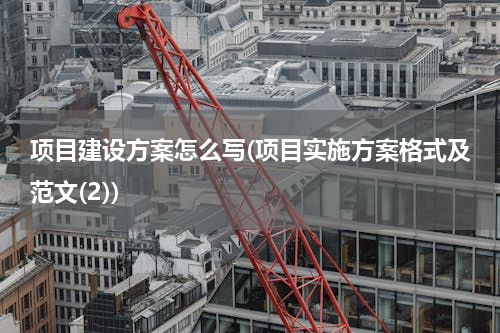 项目建设方案怎么写(项目实施方案格式及范文(2))