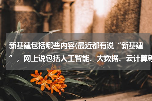 新基建包括哪些内容(最近都有说“新基建”，网上说包括人工智能、大数据、云计算等技术的发展，那对中小企业有什么益处？)