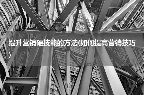 提升营销硬技能的方法(如何提高营销技巧)