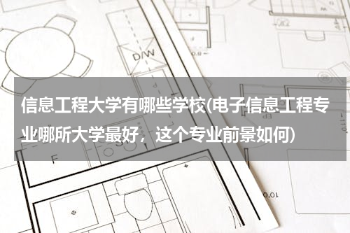 信息工程大学有哪些学校(电子信息工程专业哪所大学最好，这个专业前景如何)