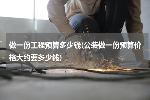 做一份工程预算多少钱(公装做一份预算价格大约要多少钱)