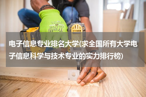 电子信息专业排名大学(求全国所有大学电子信息科学与技术专业的实力排行榜)